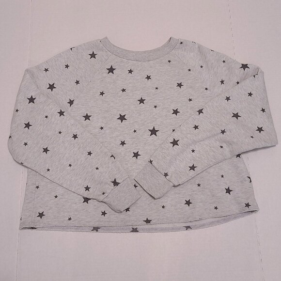 Pink Rose Gray Star Print Pullover Sweatshirt - Size M - Picture 4 of 13